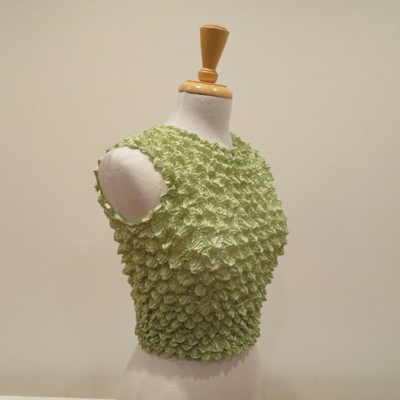 Women F.C One Size Fits Most Bubble Crinkle Popcorn Sleeveless Stretchy Tank Top - Picture 2 of 4